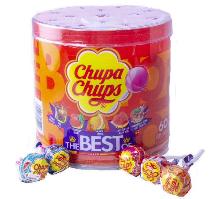 CHUPA CHUPS 60 PC BEST OF DRUM ASSORTED « redstonefoods.com